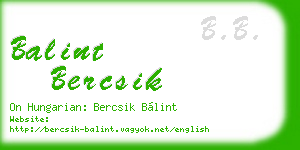 balint bercsik business card
